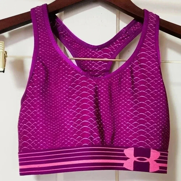Under‎ Armour HeatGear Alpha Racer Compression Sports Bra - Purple (Size XS) - Picture 1 of 3